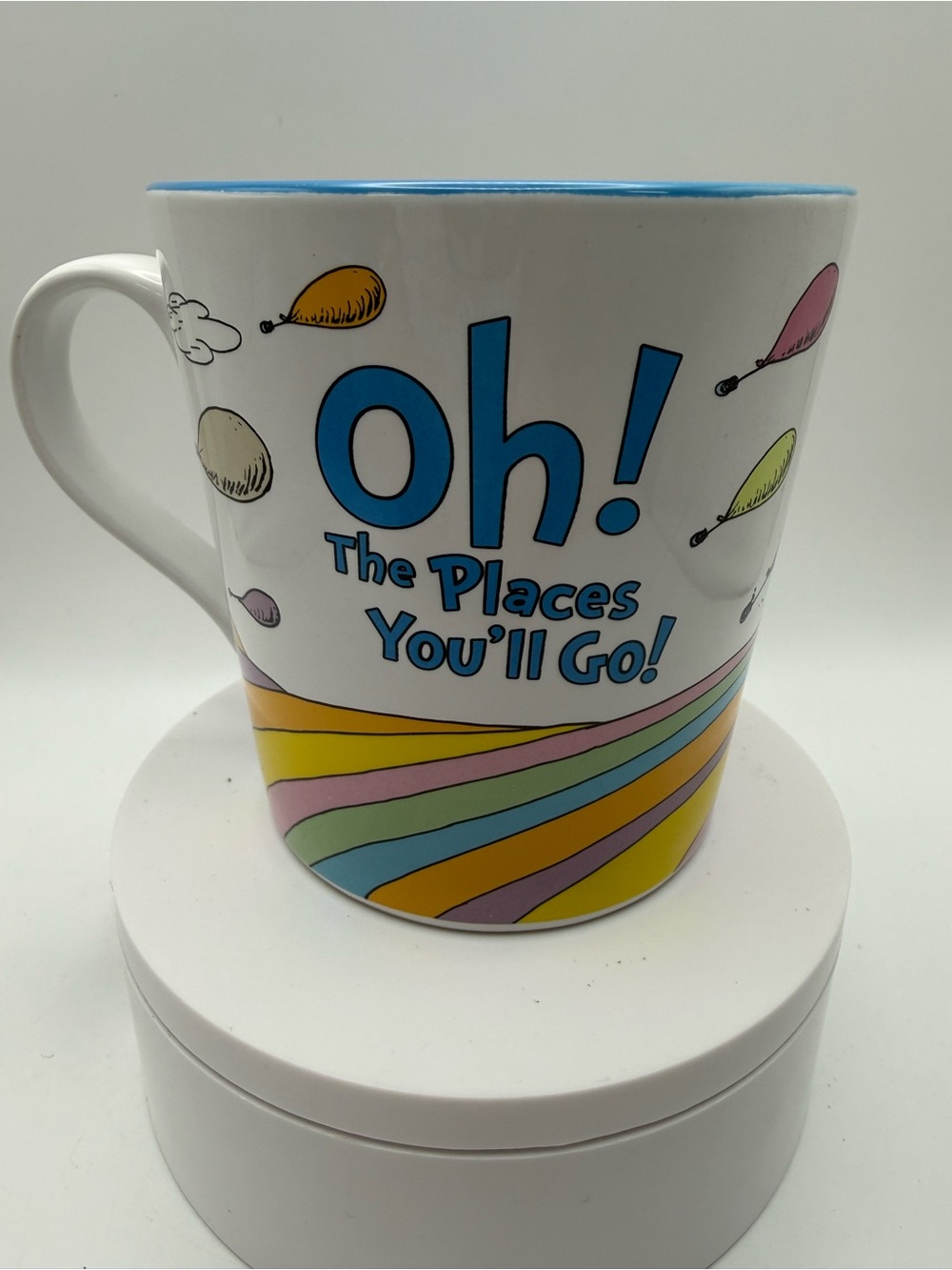 Oh! The Places You'll Go! White Ceramic Mug with Pastel Accents